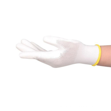 Hespax Factory Custom White PU Labor Working Gloves